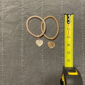 2 stretchy gold costume jewelry bracelets